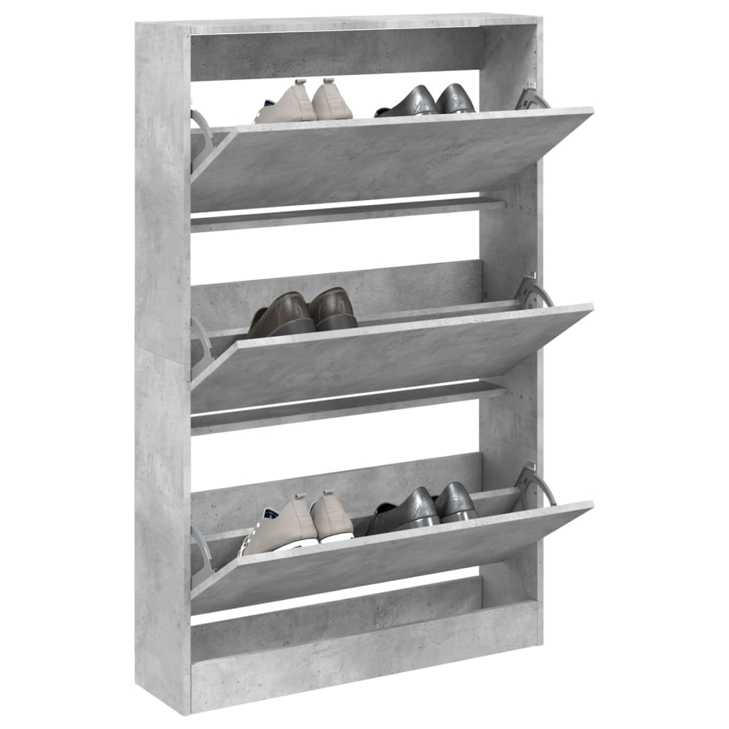 Schoenenkast 80x21x125,5 cm bewerkt hout betongrijs Schoenenrekken | Creëer jouw Trendy Thuis | Gratis bezorgd & Retour | Trendy.nl