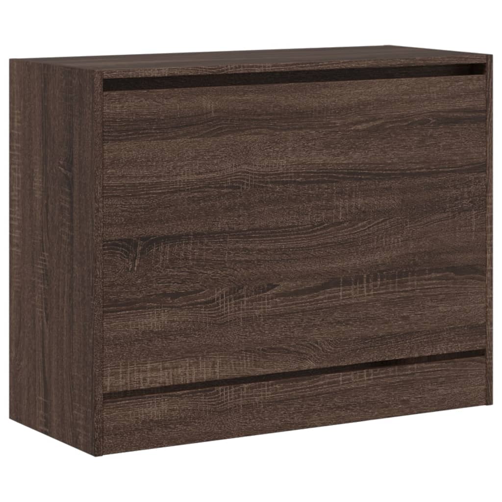 Schoenenkast 80x34x63 cm bewerkt hout bruineikenkleurig Schoenenrekken | Creëer jouw Trendy Thuis | Gratis bezorgd & Retour | Trendy.nl