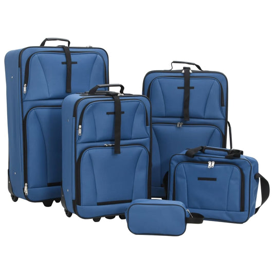 5-delige Kofferset stof blauw Koffers | Creëer jouw Trendy Thuis | Gratis bezorgd & Retour | Trendy.nl